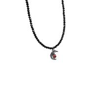 [Mllepjdh] Collana in cristallo nero a tema scuro per le donne mette in risalto il fascino del cuore e della farfalla