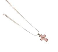 [Mllepjdh] Collana pendente doppia croce ciondolo catena collo regolabile lunghezza girocollo collana gioielli moda regalo