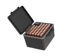 Mllepjdh Contenitore compatto per batterie con base antiscivolo e rilevatore di potenza per batterie 2A 3A Custodia per il trasporto di batterie con ispettore di alimentazione