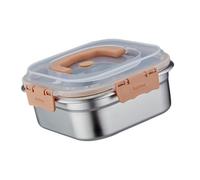 Mllepjdh Contenitore per Alimenti per Alimenti in Acciaio Inossidabile a Prova perdite con Coperchio Traslucido Accessori per l ' organizzazione della Cucina Porta Pranzo Scolastico