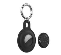 Mllepjdh Custodia per Airtags, custodia in silicone per portachiavi, localizzatore di catene, accessori anti-smarrimento, colore nero