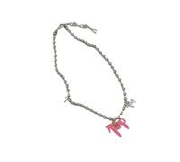 Mllepjdh Delicata collana con ciondolo a forma cavallo smaltato, versatile, gioielli, leggera e confortevole, collana per adolescenti, elegante catena in lega clavicola