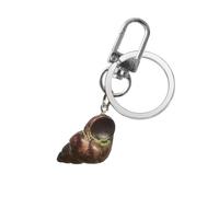 Mllepjdh Delicate spirali Portachiavi a conchiglia Texture realistica Accessorio a tema alimentare Robusto portachiavi in resina per l ' accessorio pendente in miniatura essenziale quotidiano