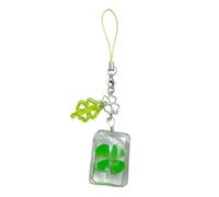 [Mllepjdh] Elegante ciondolo a quattro foglie, accessori per gioielli da indossare tutti i giorni, accessori per gioielli antiruggine, catena del telefono, portachiavi, lega di vetro, フリーサイズ