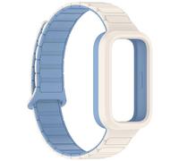 [Mllepjdh] Elegante e versatile cinturino flessibile per la pelle accessorio per orologio da polso 9 bande in silicone, bianco e blu