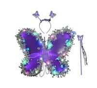 [Mllepjdh] Farfalla luce fata bambini paillettes Halloween vestito cosplay per ragazze