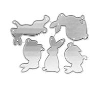 Mllepjdh Fustelle in metallo a forma di coniglio pasquale, stencil per album di ritagli, biglietti di carta, stencil
