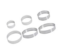 Mllepjdh Stampi per crostate in Acciaio antiruggine Dimensioni Multiple, Set da 6, Accessori per la Preparazione Dessert, Perfetti per lezioni Pasticceria e Uso in Cucina, Forniture per Dolci