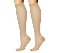 Mlllokfki Calzini compressione alta al ginocchio, calzini compressione con punta aperta,Calzini compressione senza punta al polpaccio - Calzini punta aperta Calze di sostegno alte al ginocchio