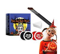 Mlllokfki Pittura per il corpo di Halloween, Pittura per il viso di Halloween,Kit di pittura per trucco fantasia ' con pennelli e spugna | Trucco professionale per scene artistiche