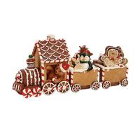 Mlllokfki Resin Gingerbread Treno, Christmas Gingerbread Decorations, Holiday Table Centerpiece, Festive Home Decor, Kids Christmas Decorations, Family Holiday Decor for Kids and Adults