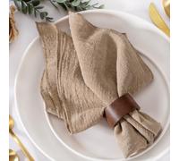 MLMW Set di 10 tovaglioli in tessuto bohémien, colore marrone nudo per cena, lavabili, 41 x 41 cm, per feste di nozze, baby shower, decorazioni per la tavola di compleanno