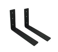 MLOQI 2 Pezzi Staffe per Mensole Pesanti Industrial, Reggimensola Legno, Reggi Mensola da Muro, Staffe a L, 5 mm di Spessore con Viti (25 cm)