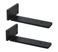 MLOQI 2 Pezzi Staffe per Mensole Pesanti Industrial, Reggimensola Legno, Reggi Mensola da Muro, Staffe a L, 5 mm di Spessore con Viti (22,5 cm)