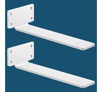 MLOQI 2 Pezzi Staffe per Mensole Pesanti Industrial, Reggimensola, Reggi Mensola da Muro, Staffe a L, 5 mm di Spessore con Viti Bianco(30 cm)