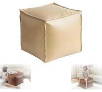 MLordoarf Borsa per cuscino riempibile, pouf vuoto, pouf in pelle, 16 pollici, contenitore decorativo per poggiapiedi