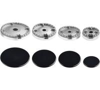 MLordoarf Set di bruciatori per Piano Cottura,Coperchio per fornello, Set di Cappelli universali per fornelli a Gas, Set di Cappucci per bruciatore a Gas per la Maggior Parte dei fornelli a Gas