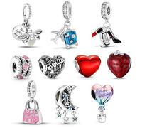 MLPKOI 10 Pezzi Charms per Bracciali, Charm Bead Ciondolo Donna, Compatibile con Braccialetti e Collane, Regalo di Gioielli Perfetto per Donne, Perfetto Regali per Mamma, Moglie, Ragazze e Adolescenti
