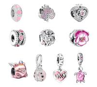 MLPKOI 10 Pezzi Charms per Bracciali, Charm Bead Ciondolo Donna, Compatibile con Braccialetti e Collane, Regalo di Gioielli Perfetto per Donne, Perfetto Regali per Mamma, Moglie, Ragazze e Adolescenti