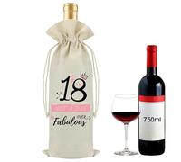 MLPKOI 18th Wine Gift Bag Drawstring Bottle Bag 18 Years Old Birthday Gift for Girls Wine Bottle Cover Bags Perfect Birthday Present for Friend