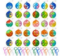 MLPKOI 30PC Fidget Toy Portachiavi, mini fidget toys, Giocattoli Antistress per Sollievo dallo Stress, portachiavi bambini, Pop Bubble Sensory Fidget Toy, gadget da riempire per i premi in classe