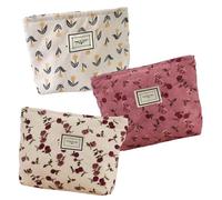 MLPKOI 3Pcs Pochette Donna Trucchi, Trousse Trucchii, Beauty Case da Viaggio, Porta Trucchi da Viaggio, Bustina Portatutto Donna, pPochette Trucco, Pochette da Borsa Cosmetica con Cerniera (Set2)