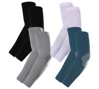 MLPKOI 4 Paia di Maniche per Braccio di Raffreddamento con Protezione UV UPF 50, Copertura per Tatuaggio Compressione Maniche per Braccia Manicotti Pallavolo Manicotto Braccio per Uomo Sport Ciclismo
