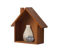 MLqkpwy Mensola a forma di casa, scatola a forma di casa, portaoggetti da parete rustico, a forma di casa, in legno, decorazione per scaffale decorativa per piccoli vivai, pannello per casa