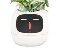 MLqkpwy Vasi Da Fiori Intelligenti, Fioriera Intelligente, 11,4x10x9,6 Cm Vaso Per Piante Intelligente, Espressioni Multiple, Robot Vegetale Per Soggiorno, Ricca Interazione Gestuale(White)