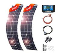 MLQUC 1200 Watt 12V-24V Monocristallino Rv Pannello Solare con 40A Lcd Pwm Regolatore Di Carica, Kit Pannello Solare per Rv, Barche, Trailer, Camper, Marine, Off-Grid Solar Power System, 2Pz