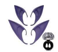 MLRUQRX 2 Paia Orecchie Elfo Orecchie Da Elfo Orecchie Da Fata Orecchio Elfo In Lattice Elfo Orecchie Folletto Per Cosplayper Halloween Costume Cosplay Festa Natale Con 1 Coppia Di Denti Finti