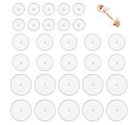 MLRUQRX 30 pezzi ferma orecchini in silicone, piercing a disco anti-carne 5/7/9mm trasparenti (Trasparente)