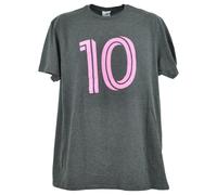MLS Inter Miami Lionel Messi #10 Maglia Calcio Uomo Grigio T-Shirt Large