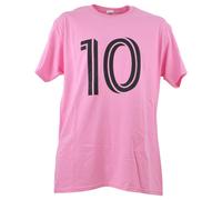 Mls Inter Miami Lionel Messi #10 Rosa SPORTS Uomo Calcio Futbol Medio T-Shirt