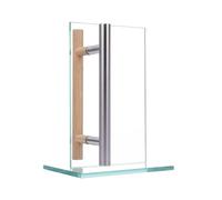 MLS Maniglia per sauna e SPA, Coppia di Maniglie per Porte, Sensazione Piacevole al Tatto, Combinazione di Maniglie in Acciaio Inox e Legno, per Porte Interne in Vetro e Legno, 400 mm