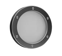 MLS Oblò B4000 AN per Porte, in Alluminio Robusto, Vetro di Sicurezza VSG, Porte di 40 mm di Spessore, Viti di Fissaggio Visibili su Entrambi i Lati, Alluminio Naturale, Ø 350 mm, Vetro Smerigliato