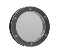 MLS Oblò B4000 AN per Porte, in Alluminio Robusto, Vetro di Sicurezza VSG, Porte di 40 mm di Spessore, Viti di Fissaggio Visibili su Entrambi i Lati, Alluminio Naturale, Ø 400 mm, Vetro Trasparente