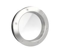 MLS Oblò B4000, Oblò per Porte, in Acciaio Inox, Vetro di Sicurezza, Adatto ha Porte di Spessore 40 mm, Viti di Fissaggio Visibili su Entrambi i Lati, Diametro 400 mm, Vetro Trasparente