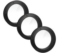 MLS Oblò B4000, Set di 3 Pezzi, Robusto Alluminio, Vetro di Sicurezza, Adatto ha Porte di 40 mm di Spessore, Viti di Fissaggio Visibili su Entrambi i Lati, Ø 250 mm, Vetro Trasparente, Nero