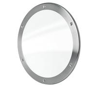 MLS Oblò B5000, Finestra per Porte in Acciaio Inox, Vetro di Sicurezza, Montaggio Diretto Sull'anta Della Porta, Senza Tagli, Viti di Visibili su un Lato, 1 Pezzo, 1 Anello Ø 400 mm, Vetro Smerigliato