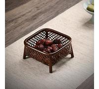 MLSHWUG Cestino di Stoccaggio Intrecciato in Rattan - Vassoio Retro per Pane E Snack,2,14 * 12 * 6.5cm