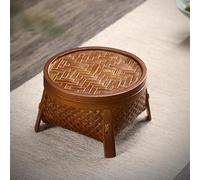 MLSHWUG Cestino di Stoccaggio Intrecciato in Rattan - Vassoio Retro per Pane E Snack,3,14 * 12 * 8.5cm
