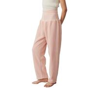 MLSHWUG Pantaloni da Pigiama in Pile Corallo Invernale da Donna, A Vita Alta, Caldi, con Gamba Dritta, per Il Tempo Libero,Rosa,L