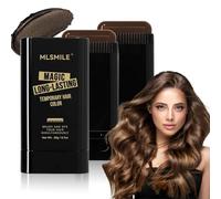 MLSMILE Pettine per tintura per capelli, sicuro, pratico, impermeabile e resistente al sudore, colore marrone, penna di correzione colore 2 in 1 con pettine per coprire capelli grigi e bianchi