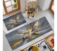 MLSOWM Tappetini da Cucina Tappeti da Cucina Frammenti Geometrici Tappeto Passatoia Corridoio Esplosione Astratta Tappetino Antiscivolo per Camera da Letto Soggiorno Ufficio, Grigio Scuro