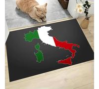 MLSOWM Tappetino Antiscivolo Lavabile Bandiera Italiana Zerbino Trappola Sporco Mappa Dell'Italia Zerbino d'Ingresso Assorbenti per Cane, Ingresso, Porta e Corridoio, 40x60 cm, Grigio Scuro