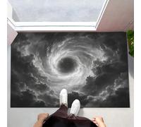 MLSOWM Tappeto a Pelo Corto Vortici Astratti Zerbino Ingresso Esterno Nuvole Scure Tappeti Antiscivolo Lavabile per Camera Da Letto, Corridoio, Soggiorno, Sala, 60x90 cm, Grigio