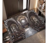MLSOWM Tappeto Architettura Gotica d'ingresso interno, | Zerbino Architettura Medievale Retrò resistente e antiscivolo, Tappetino assorbe l'acqua e raccoglie lo sporco per mantenere la casa pulita