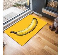MLSOWM Tappeto Banana Disegnata A Mano Ingresso Interno Tappeti Pittura A Inchiostro Lineare 60 x 120 cm Antiscivolo Lavabile in Lavatrice Tapette Cucina Camera da Letto Entrata Scendiletto - Giallo