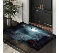 MLSOWM Tappeto Fantasia Oscura d'ingresso interno, Grigio Freddo | Zerbino Cimitero Dei Mostri resistente e antiscivolo, Tappetino assorbe l'acqua e raccoglie lo sporco per mantenere la casa pulita